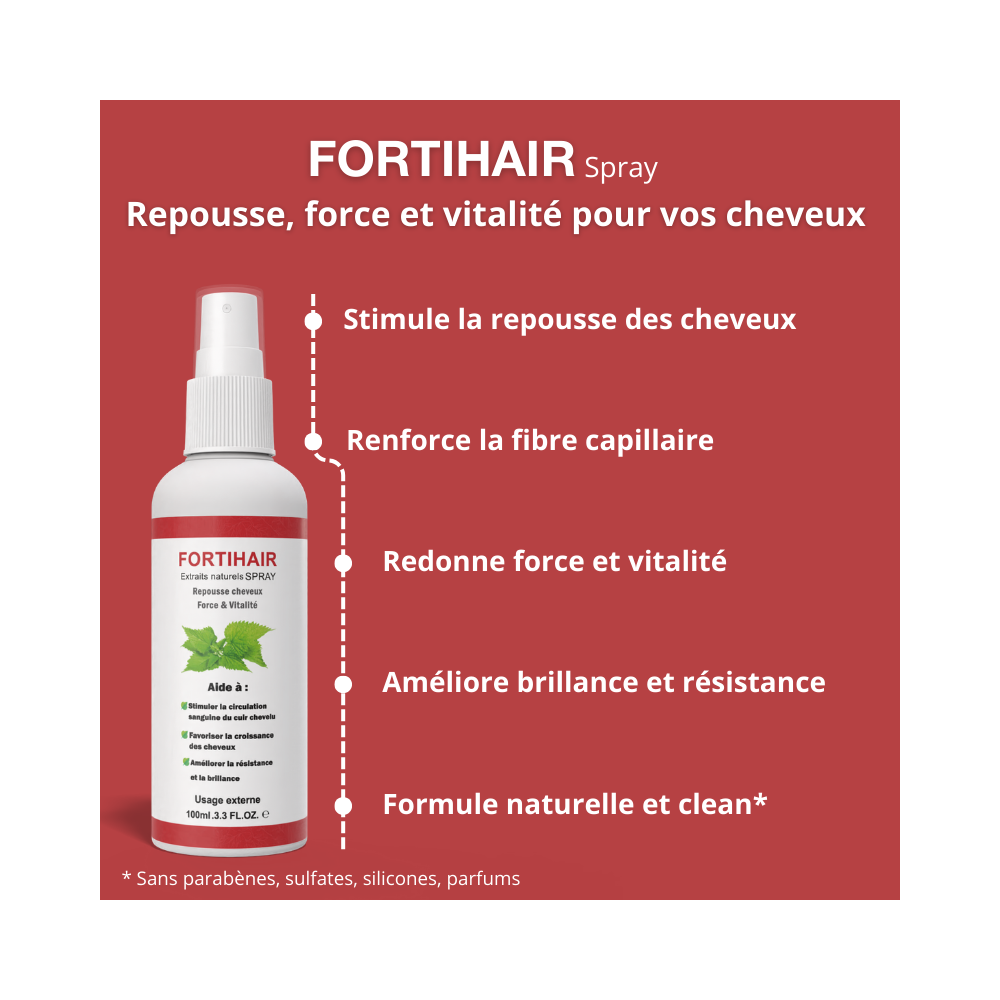 FORTIHAIR SPRAY 100ML BENEFITS PRODUCT FR