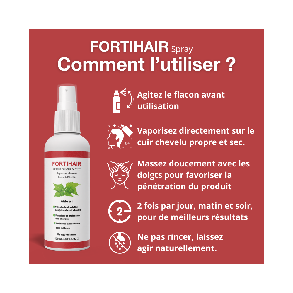 FORTIHAIR SPRAY 100ML HOW TO USE FR