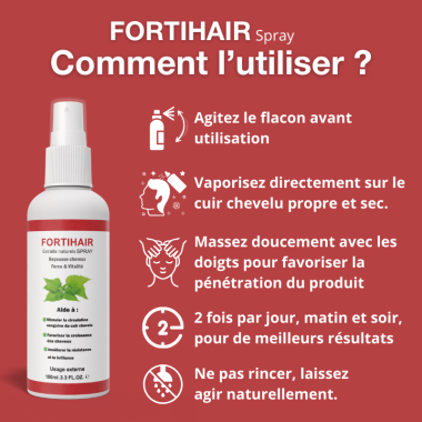 FORTIHAIR SPRAY 100ML HOW TO USE FR